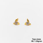 Trendy geometric gold hanging earrings for party wear