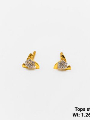 Trendy geometric gold hanging earrings for party wear