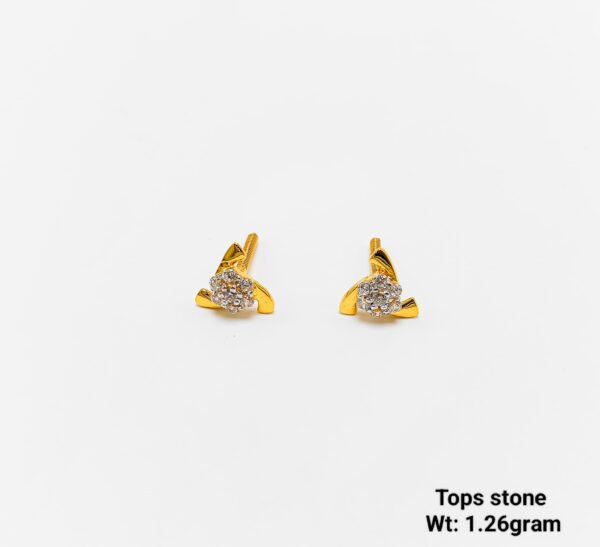 Trendy geometric gold hanging earrings for party wear