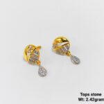 Geometric triangle gold ear tops for corporate women