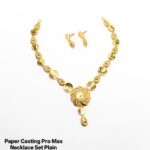 Lightweight Gold Necklace Set for Daily Wear – Paper Casting Design