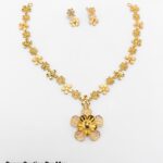 Lightweight Gold Necklace Set for Daily Wear – Paper Casting Design