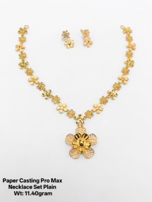 Lightweight Gold Necklace Set for Daily Wear – Paper Casting Design