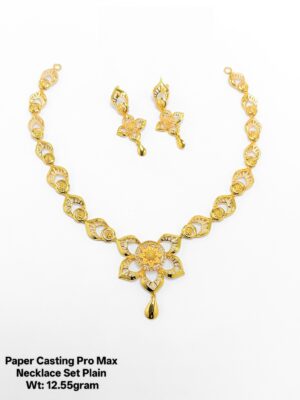 Designer Gold Necklace Set for Wedding & Festive Wear – Paper Casting