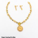 Designer Gold Necklace Set for Wedding & Festive Wear – Paper Casting