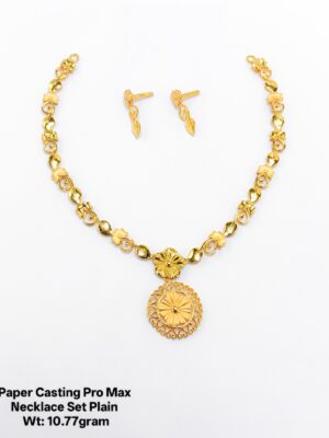 Designer Gold Necklace Set for Wedding & Festive Wear – Paper Casting