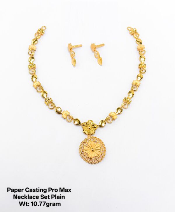 Designer Gold Necklace Set for Wedding & Festive Wear – Paper Casting