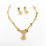 Latest Gold Necklace Set Manufacturer Design – Lightweight Leaf Pattern