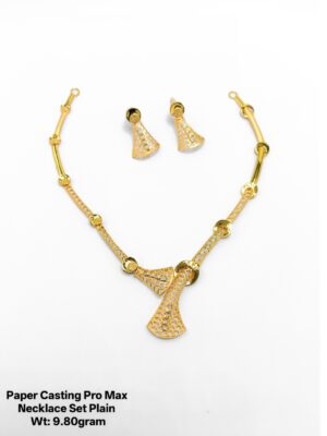 Latest Gold Necklace Set Manufacturer Design – Lightweight Leaf Pattern