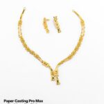 Designer Gold Necklace Set for Wedding & Festive Wear – Paper Casting