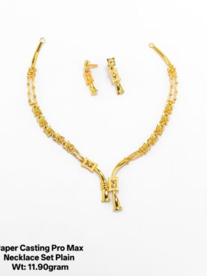 Designer Gold Necklace Set for Wedding & Festive Wear – Paper Casting