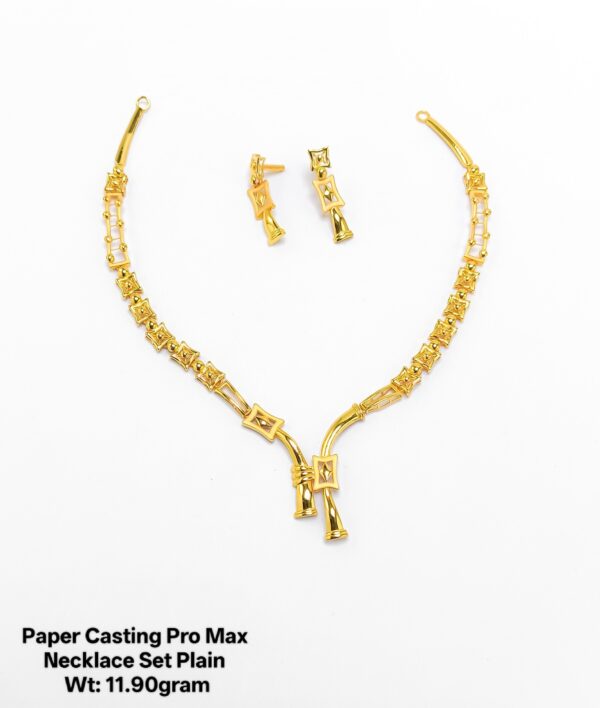 Designer Gold Necklace Set for Wedding & Festive Wear – Paper Casting