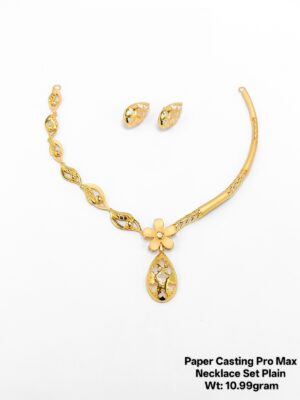 Latest Gold Necklace Set Manufacturer Design – Lightweight Leaf Pattern