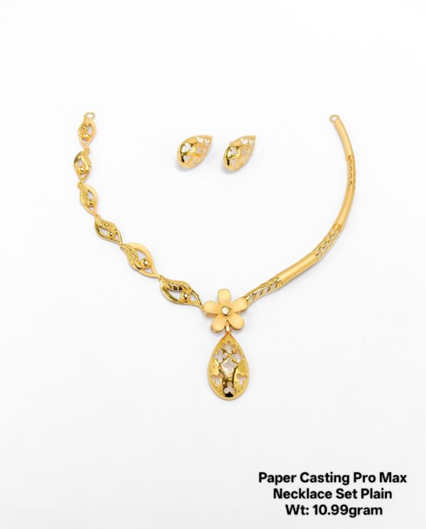 Latest Gold Necklace Set Manufacturer Design – Lightweight Leaf Pattern