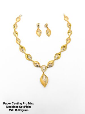Latest Gold Necklace Set Manufacturer Design – Lightweight Leaf Pattern