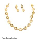 Latest Lightweight Gold Necklace Set – Paper Casting Floral Design for Retailers