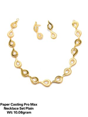 Latest Lightweight Gold Necklace Set – Paper Casting Floral Design for Retailers