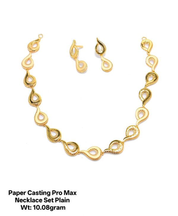 Latest Lightweight Gold Necklace Set – Paper Casting Floral Design for Retailers