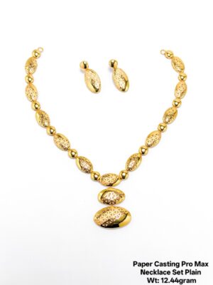 Latest Lightweight Gold Necklace Set – Paper Casting Floral Design for Retailers