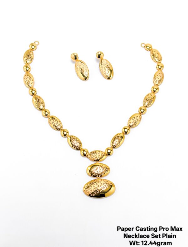 Latest Lightweight Gold Necklace Set – Paper Casting Floral Design for Retailers