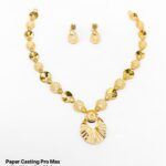 Latest Lightweight Gold Necklace Set – Paper Casting Floral Design for Retailers
