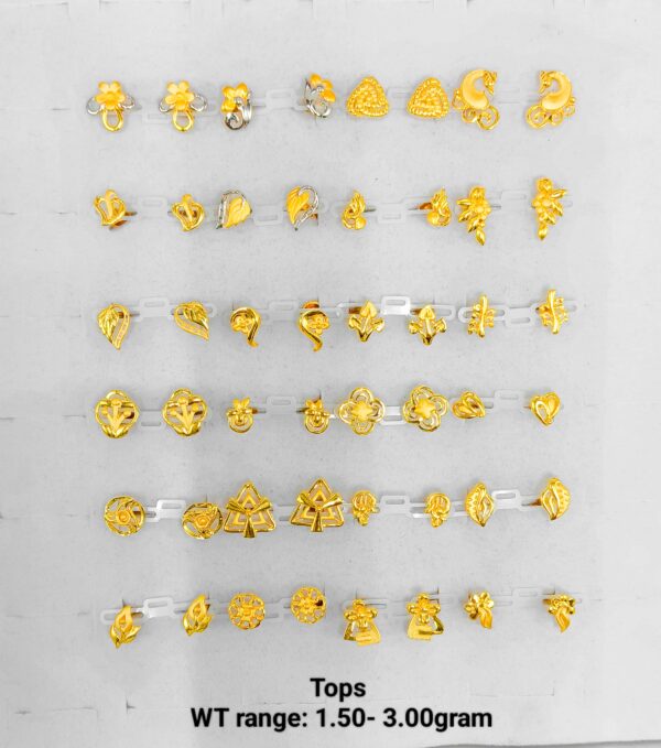Traditional 22k Plain Gold Studs - Various Shapes & Patterns (0.50g+)