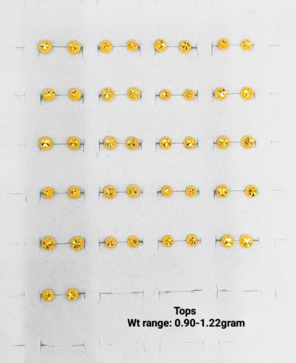 Simple Daily Wear 22K Yellow Gold Tops - 0.90-1.22 Gram Collection
