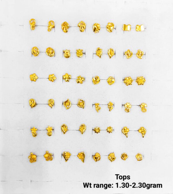 Lightweight Plain Gold Stud Earrings for Daily Wear - Multiple Designs