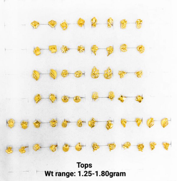 Assorted Plain Gold Earring Designs - Lightweight 22K Gold Jewelry