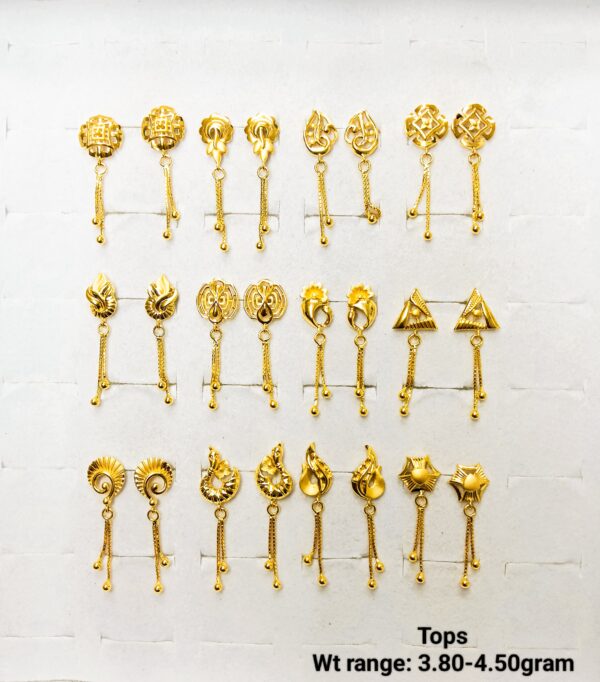 Elegant Plain Gold Tops Jewelry Set - Handcrafted Lightweight Designs