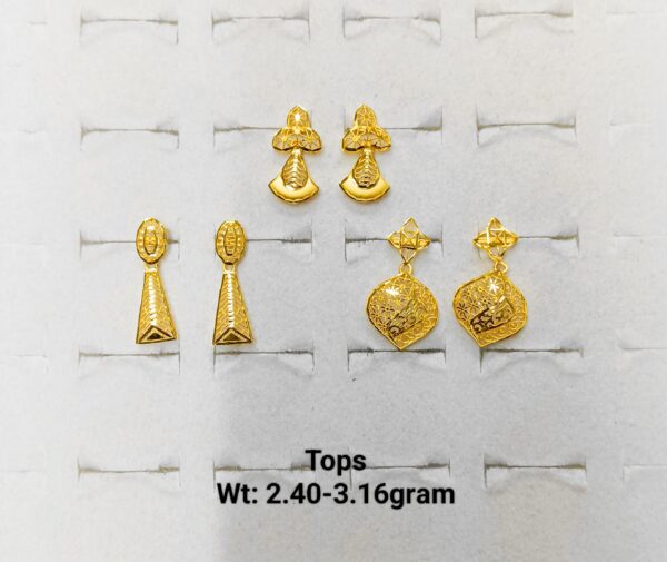 Modern Gold Studs Earrings for Women 2-3g Range