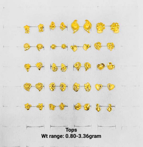 Lightweight Gold Baby Tops Collection - Safe First Earrings for Infants