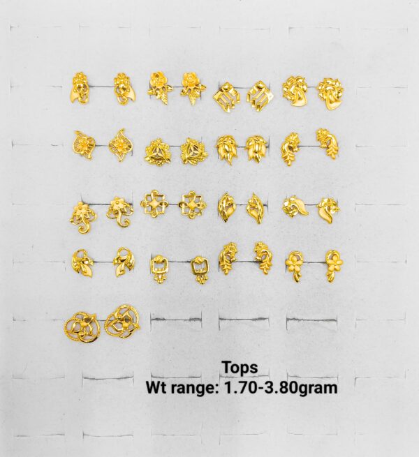 Solid Gold First Jewelry Gift - Variety Pack Baby Tops (1.7g to 3.8g)