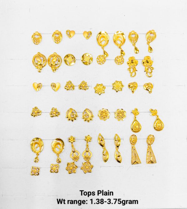 New Designs 22K Hallmark Gold Earring Tops Manufacturer