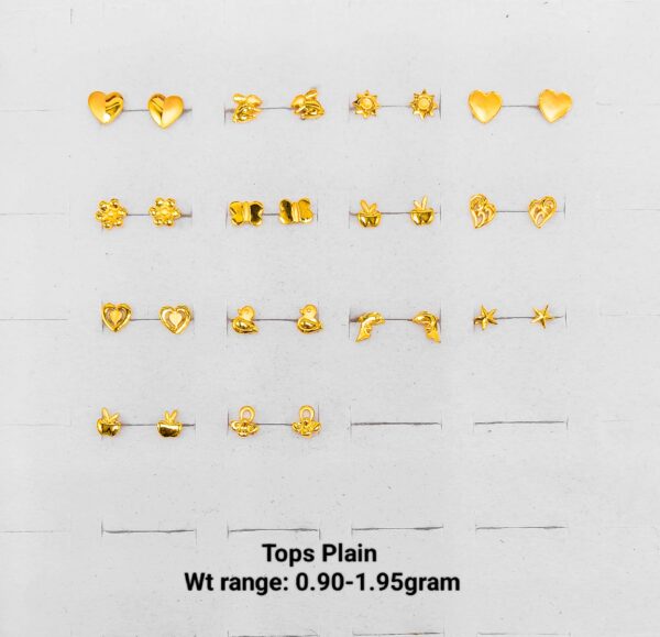 Elegant 22K Gold Stud Earrings Collection - Lightweight Traditional Designs