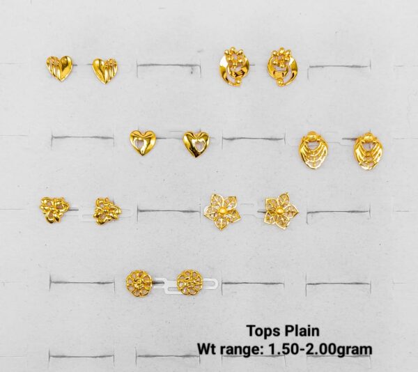 Assorted Plain Gold Tops for Women - Minimalist Daily Wear Studs