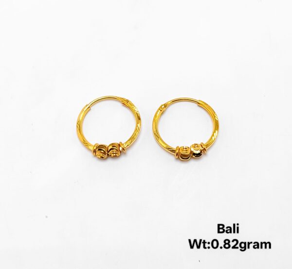 Lightweight Gold Bali for Girls - Comfortable 0.82g Everyday Wear