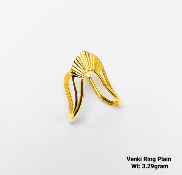 Designer V-Shaped Yellow Gold Venky Ring - 3.29 Gram