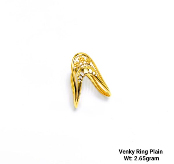 Lightweight Yellow Gold Plain Venky Ring - 2.65 Gram