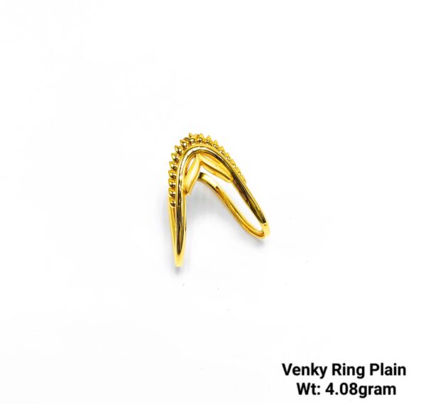 Lightweight Yellow Gold Plain Venky Ring - 4.08 Gram