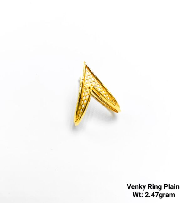 Lightweight Yellow Gold Plain Venky Ring - 2.47 Gram