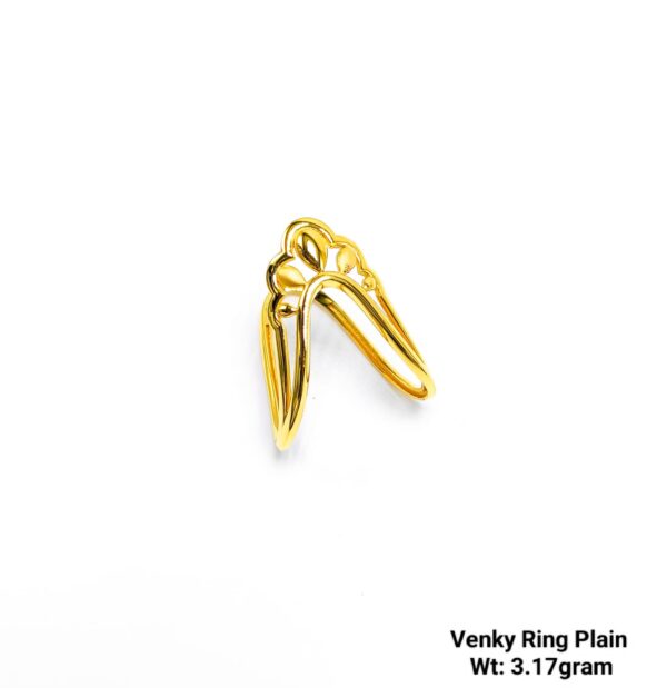 Lightweight Yellow Gold Plain Venky Ring - 3.17 Gram