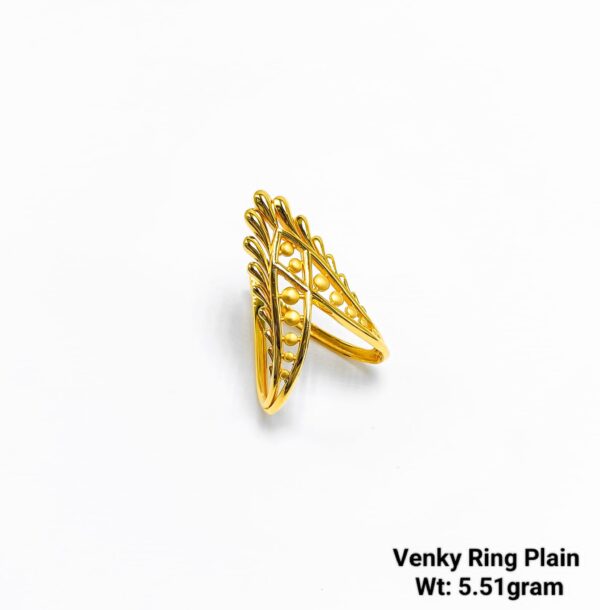 Traditional Plain Gold Vanki Ring - Elegant V-Shaped Design