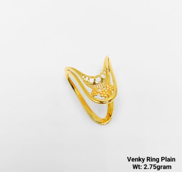 Lightweight Yellow Gold Plain Venky Ring - 2.75 Gram