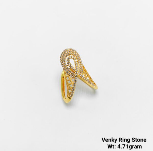 Venky 22K Yellow Gold V-Shaped Chevron Ring - 4.7 Gram