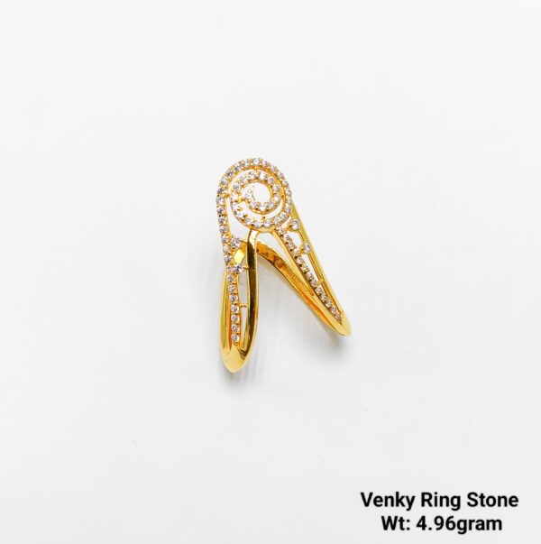 Elegant Venky Collection V-Shape Gold Ring for Women - 4.9 Grams
