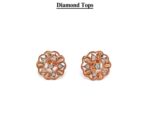 Designer Floral Diamond Stud Earrings