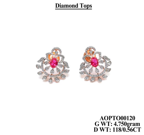 Intricate Snowflake Diamond Studs in 18K Rose Gold - Luxury Flower Earrings