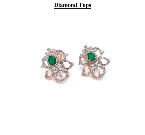 Intricate Snowflake Diamond Studs in 18K Rose Gold - Luxury Flower Earrings