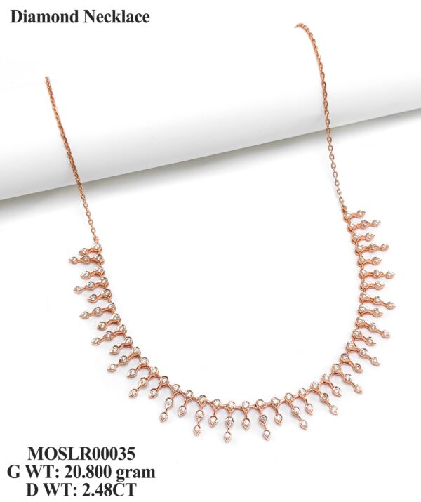 Elegant Rose Gold Floral Diamond Necklace - 2.48ct Genuine Diamonds